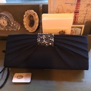 Jessica Mcclintock embellished Navy bag10”x4 1/2”